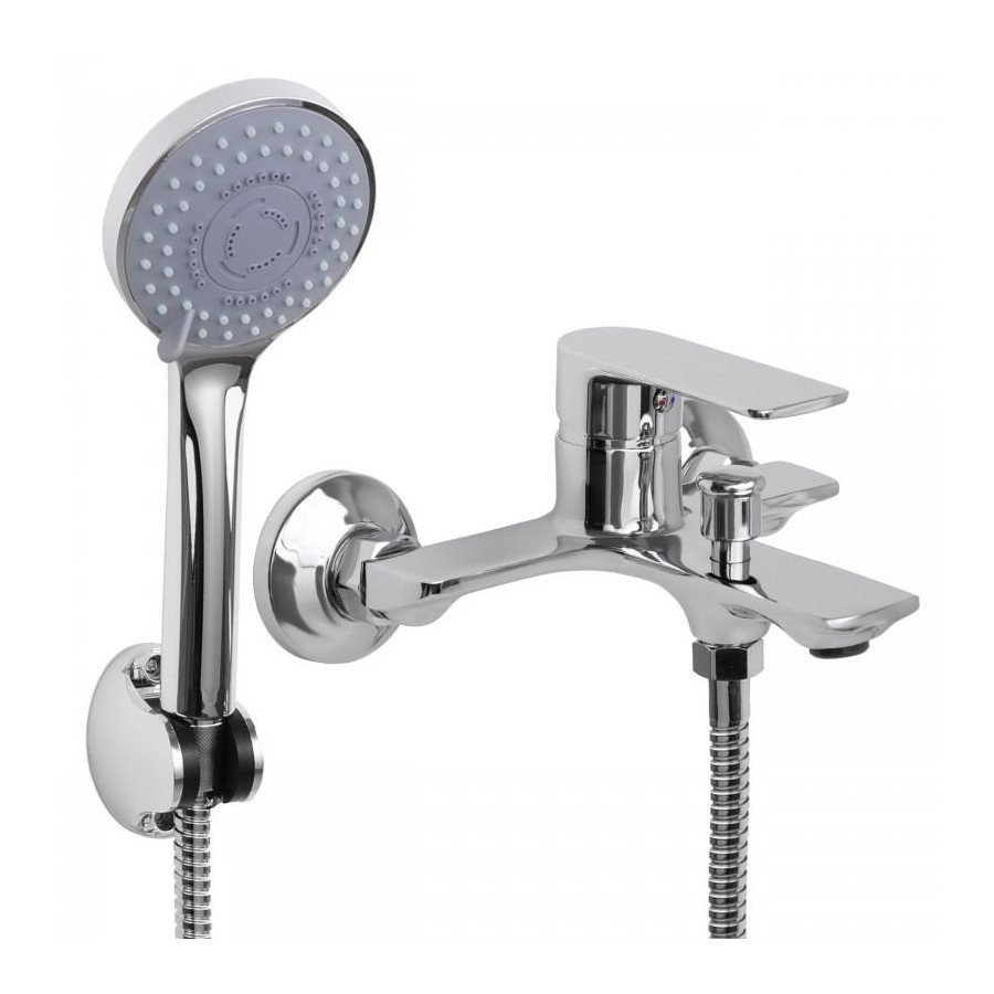 Bateria wannowa prysznicowa ścienna natryskowa chrom - Yoka
