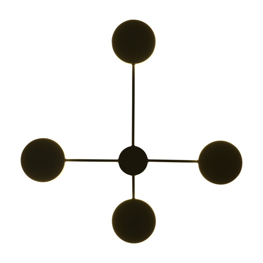 Lampa ścienna clex - 4 led czarna 75 cm