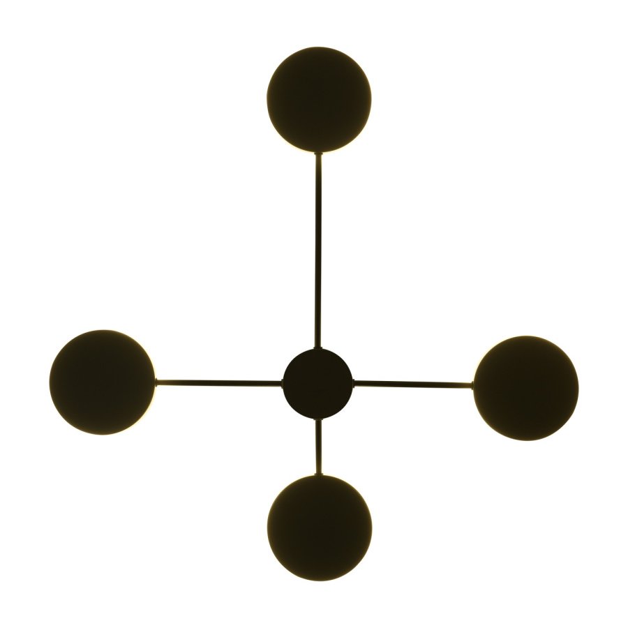 Lampa ścienna clex - 4 led czarna 75 cm