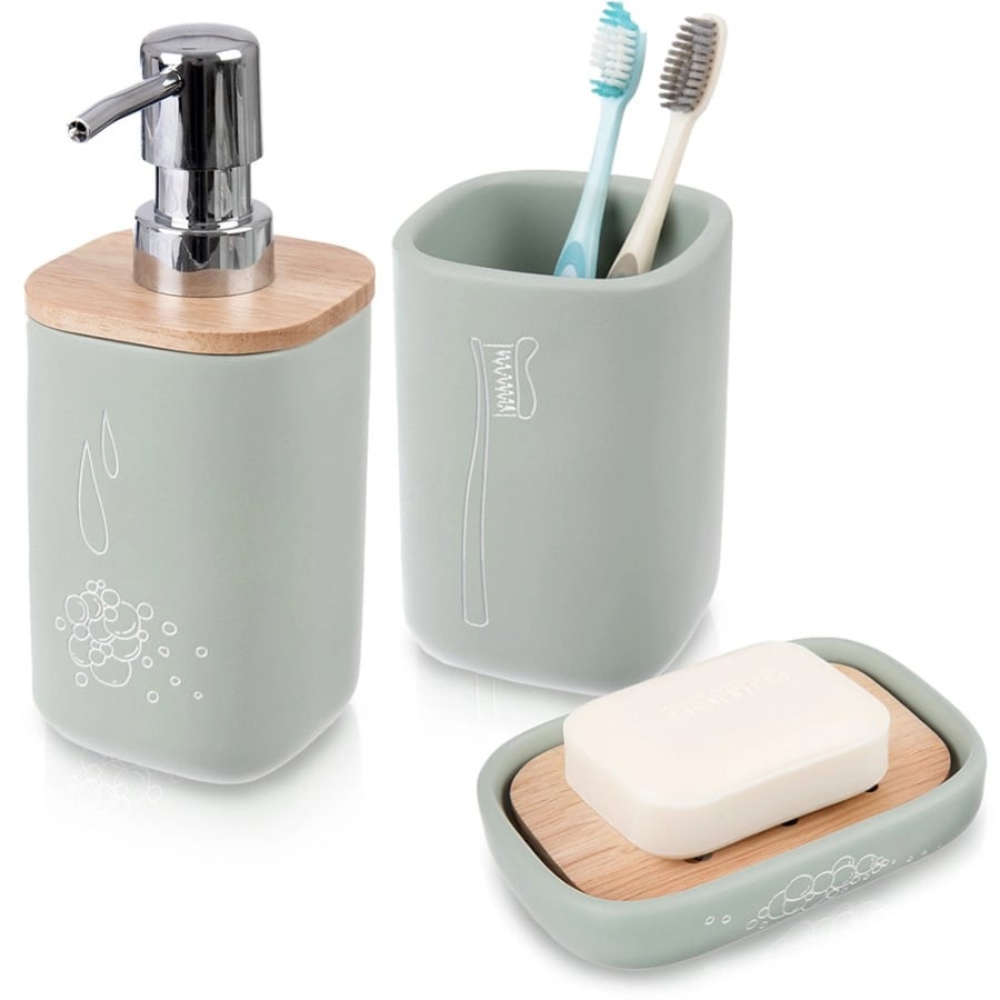 Zestaw łazienkowy zielony GREENISH 3 el.