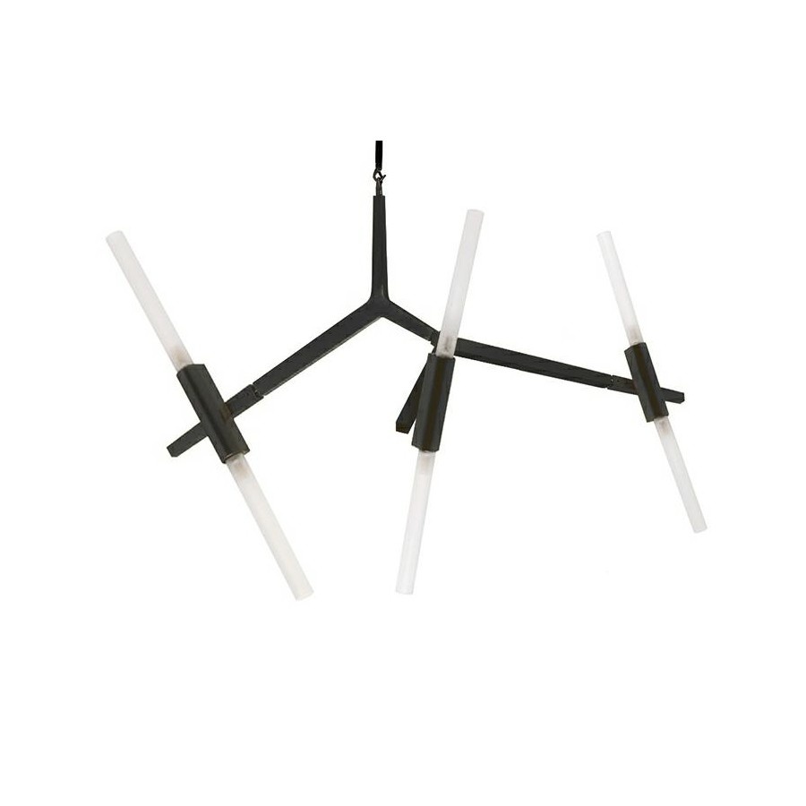 Lampa wisząca CANDELABR 6 czarna - aluminium, szkło