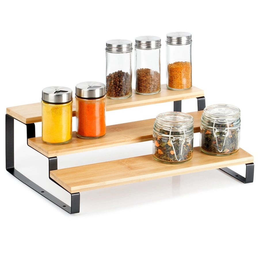 Półka kuchenna drewniana 3-poziomowa 32x23,5x9,6cm