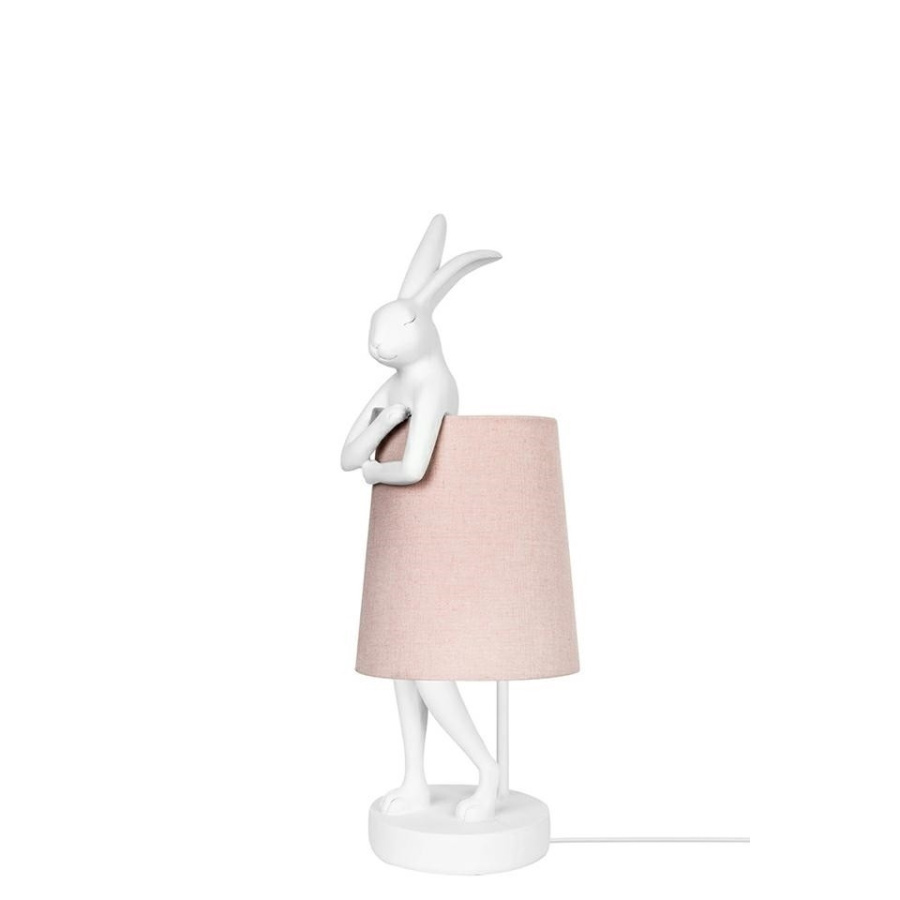 Kare lampa stołowa rabbit 50 cm biała / różowa