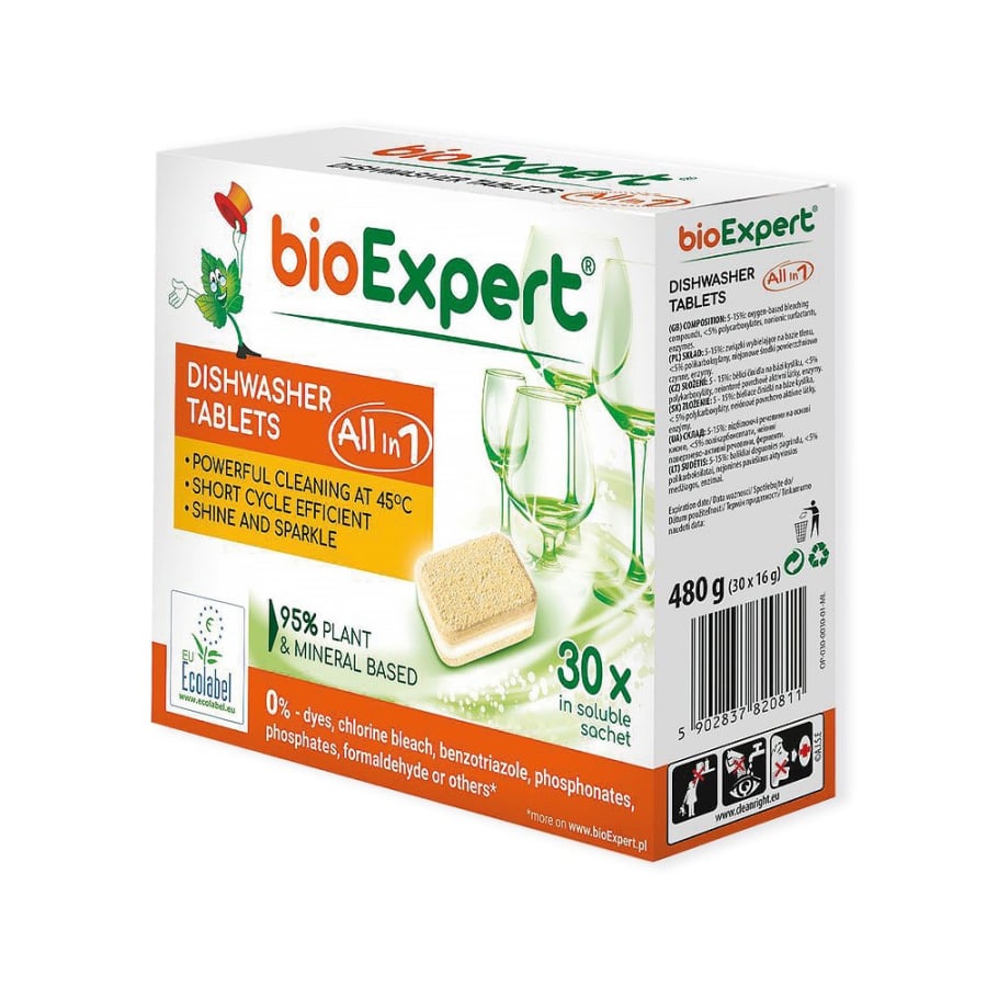 BioExpert, Ekologiczne tabletki do zmywarki, All in One, 30 szt.