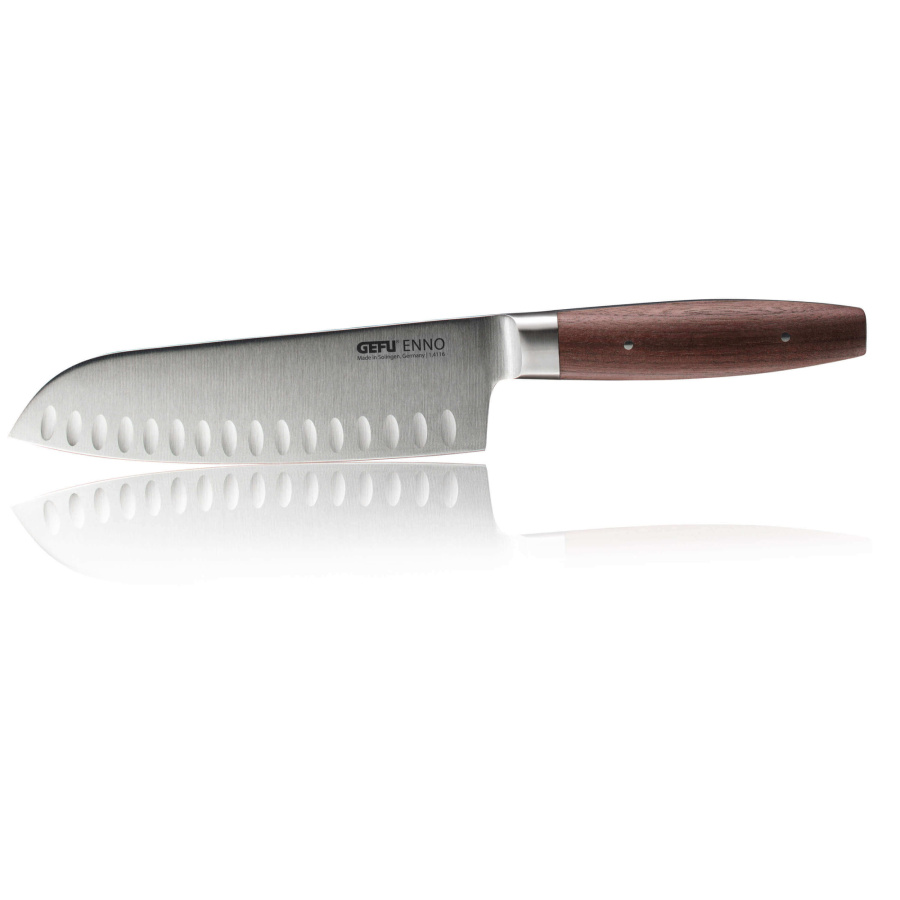 Gefu enno nóż santoku z rowkami 18 cm