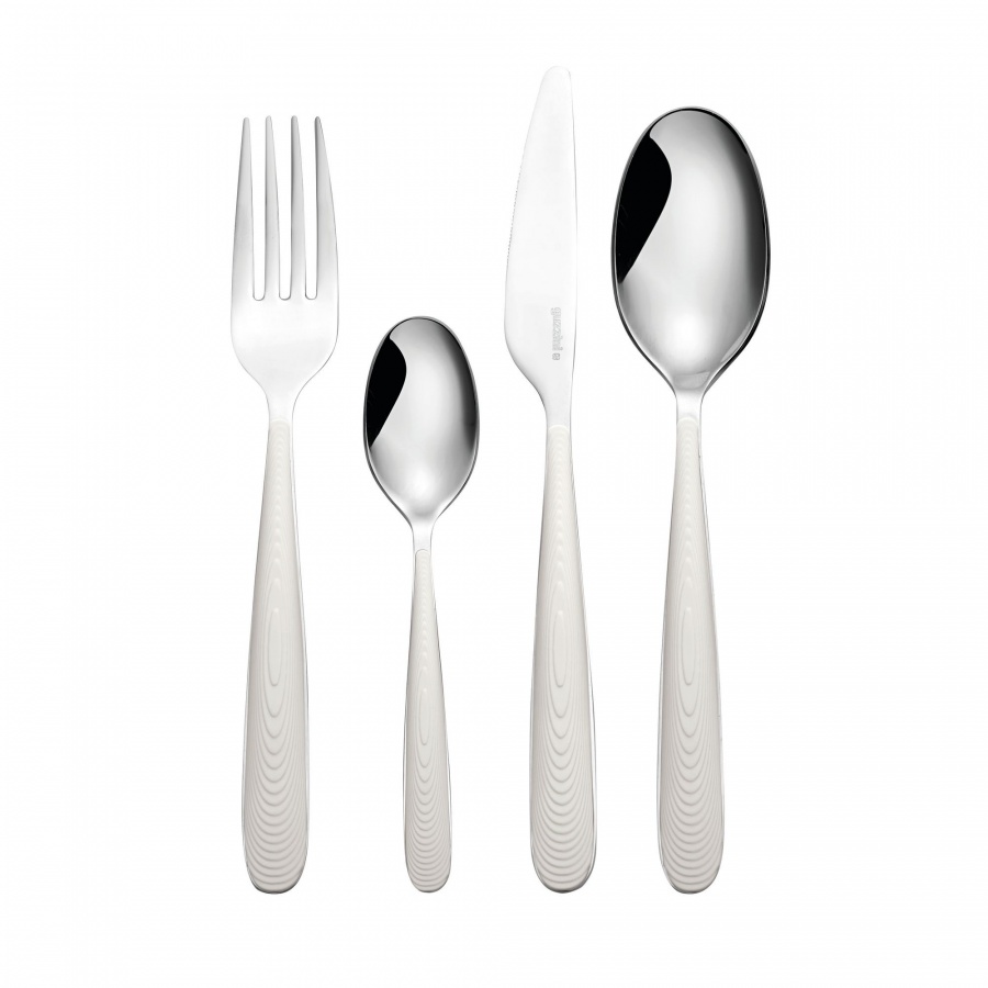 24-częściowy zestaw sztućców just, mlecznobiałe