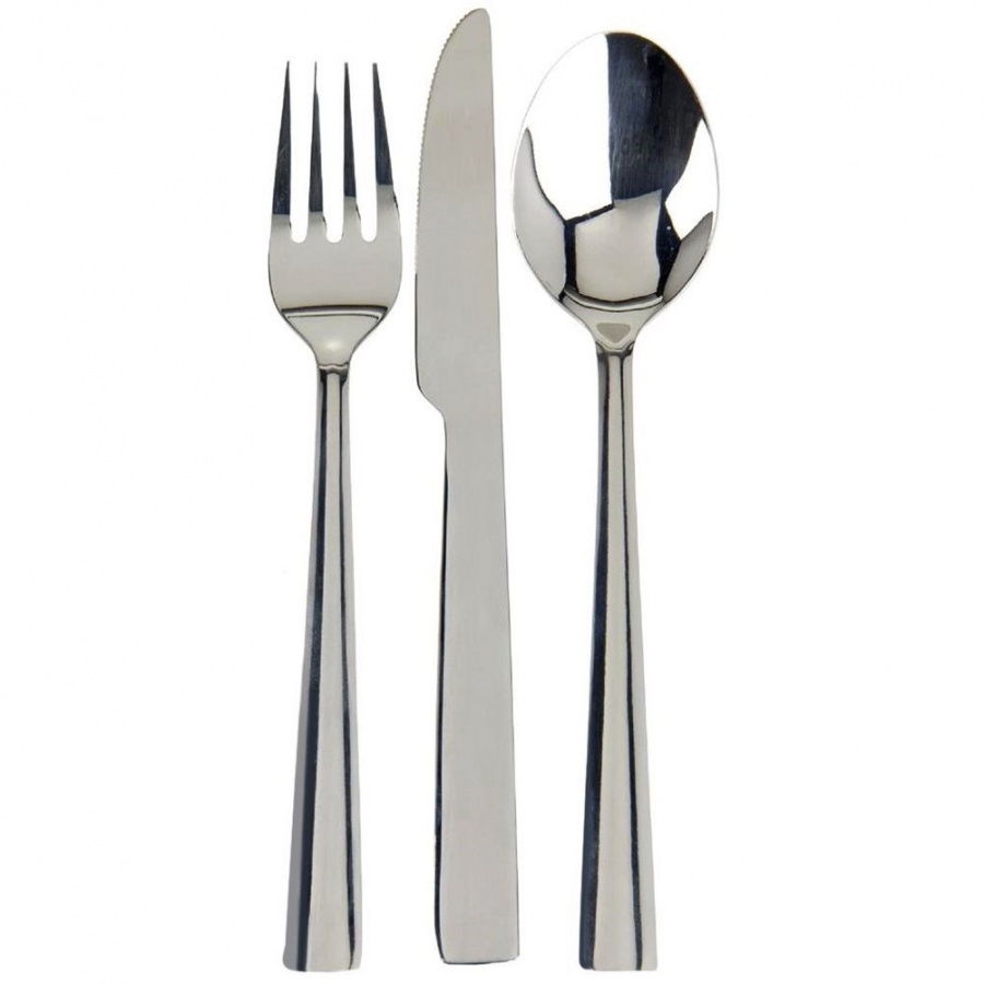 Zestaw sztućców stalowy srebrny 3 el.