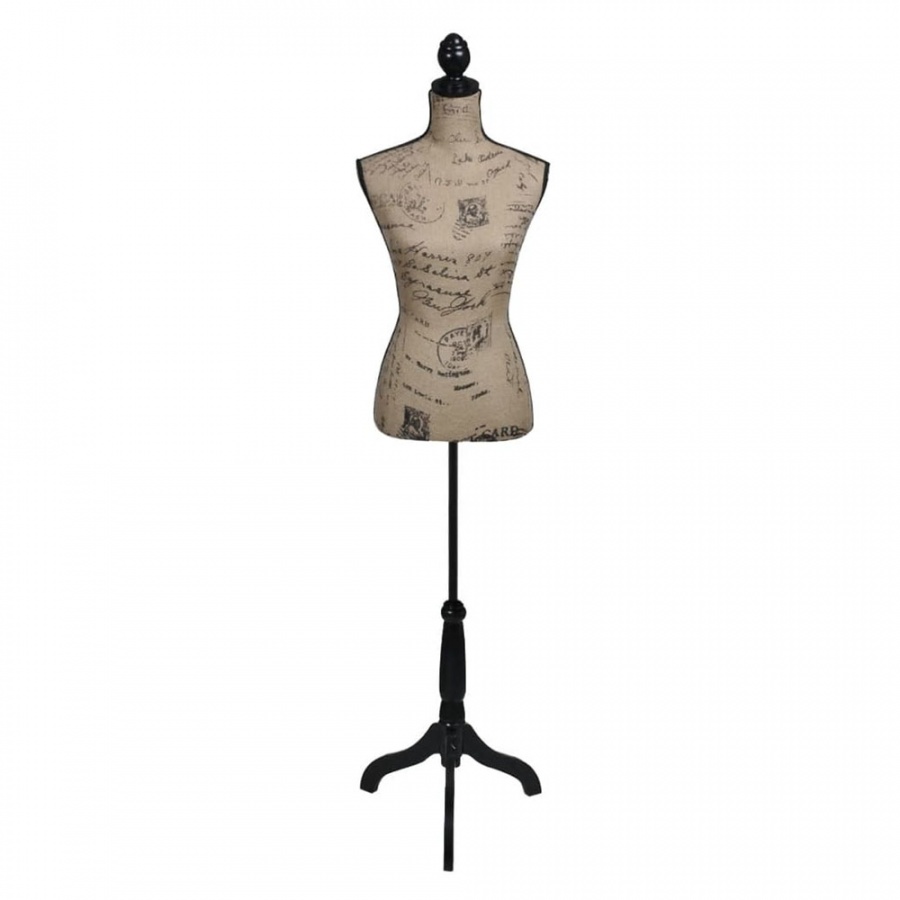 Manekin kobiecy, korpus, wzorzysta juta