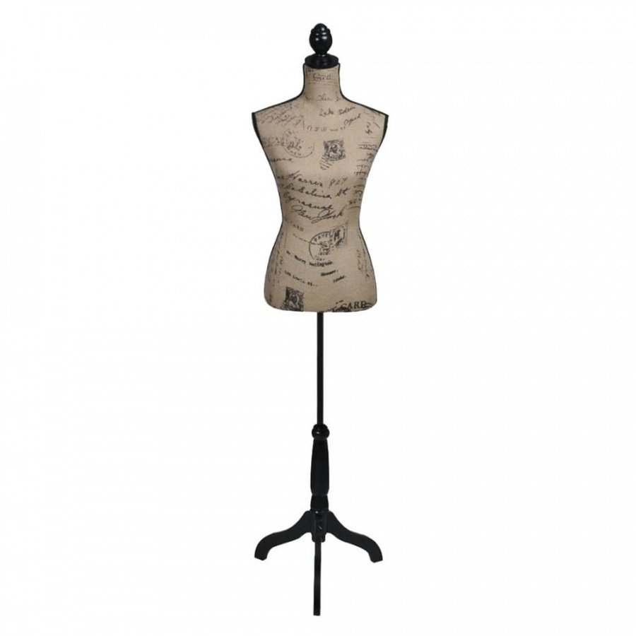 Manekin kobiecy, korpus, wzorzysta juta