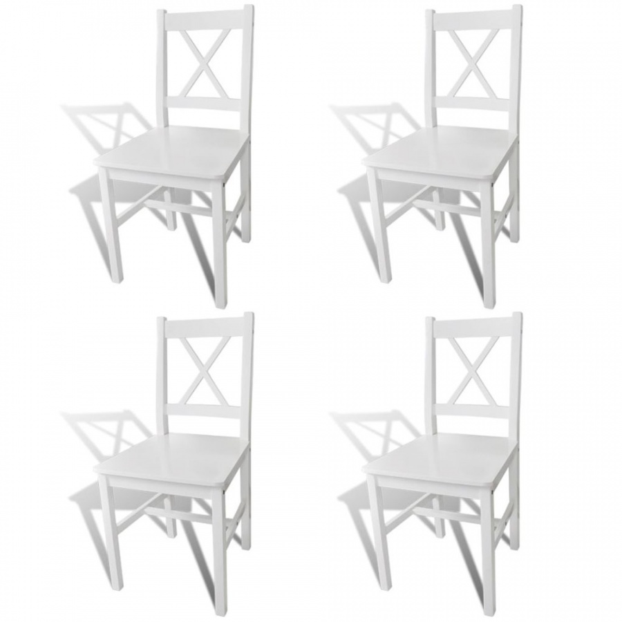 Krzesła do jadalni 4 szt. drewniane białe