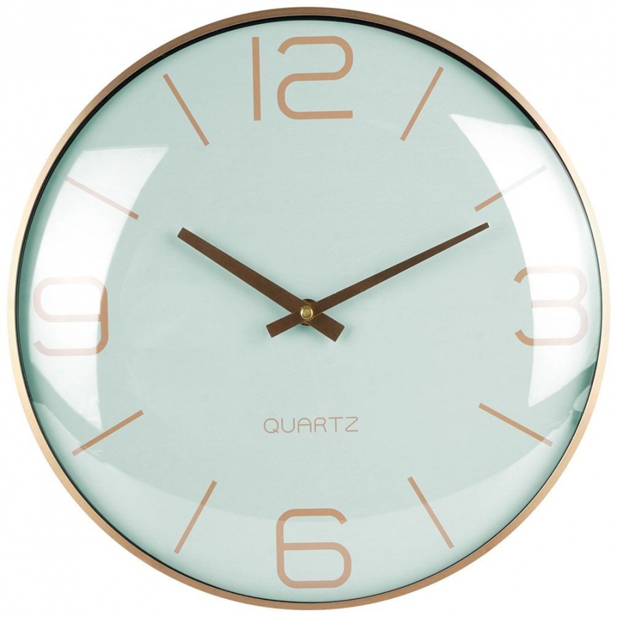 Zegar ścienny złoty miętowy 30 cm