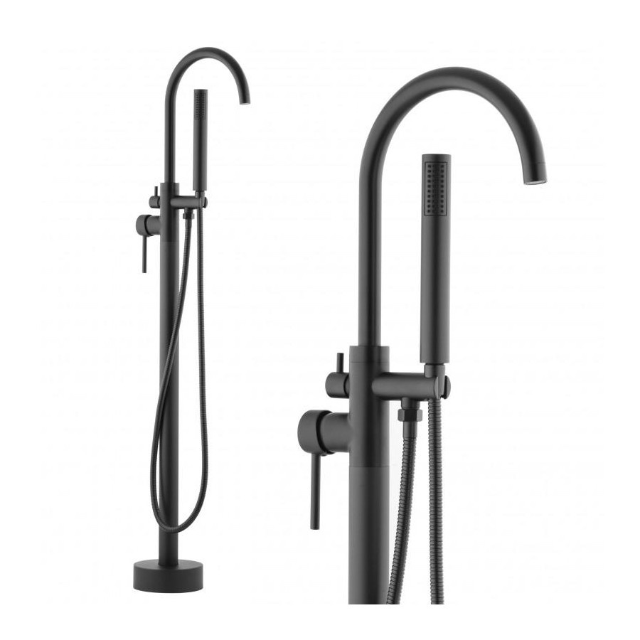 Bateria wannowo prysznicowa wolnostojąca czarna - yoka