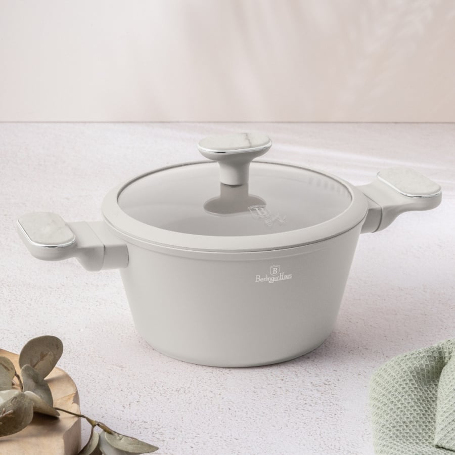 Garnek z pokrywką 20 cm BerlingerHaus Sahara Marble BH-8395