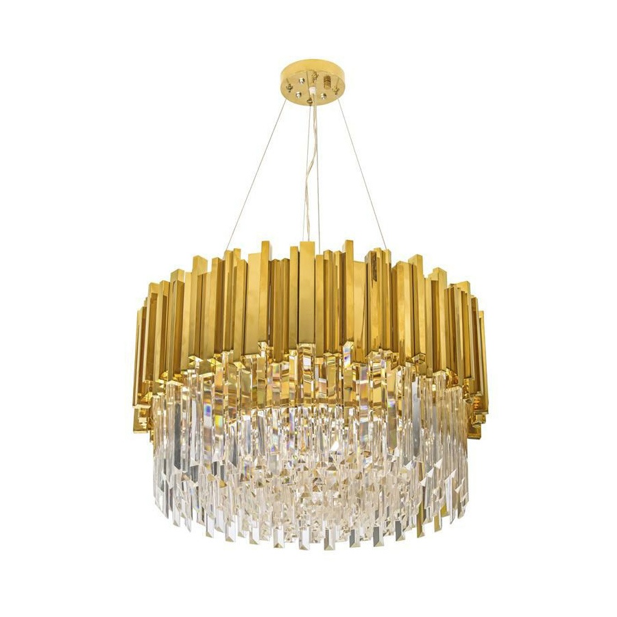 Lampa wisząca IMPERIAL GOLD 60 - LED, stal, kryształ