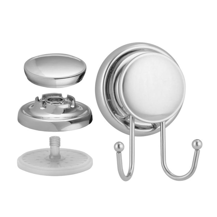 Wieszak 2x haczyk łazienkowy na przyssawkę srebrny - yoka