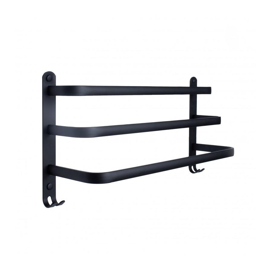 Wieszak ścienny na ręczniki łazienkowy aluminowy czarny - yoka home