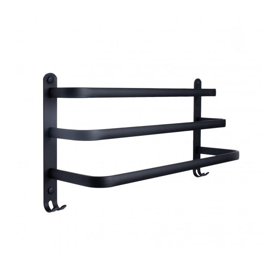 Wieszak ścienny na ręczniki łazienkowy aluminowy czarny - yoka home