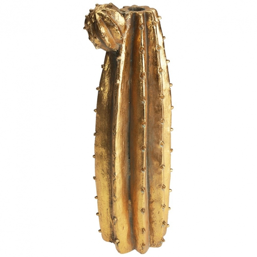 Wazon na kwiaty złoty kaktus 47,5 cm