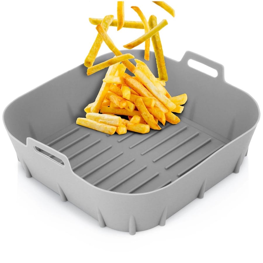 Wkład do frytkownicy Air Fryer beztłuszczowej silikonowy szary 22 cm