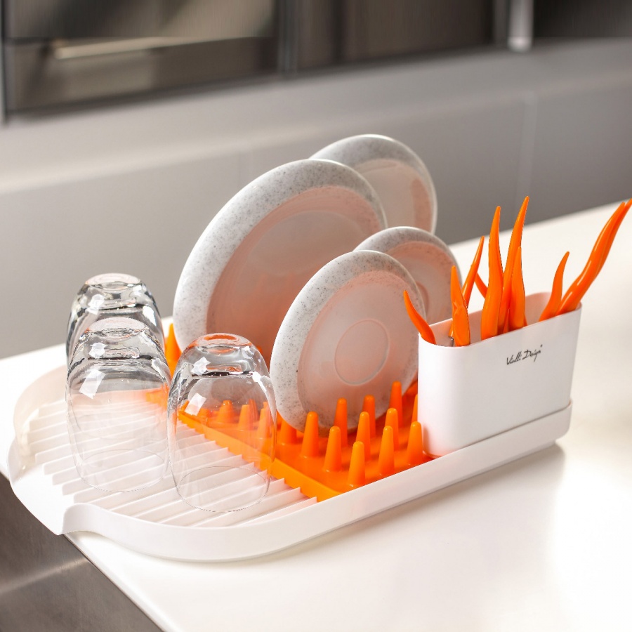 Ociekacz na naczynia Colori pomarańczowy 24014