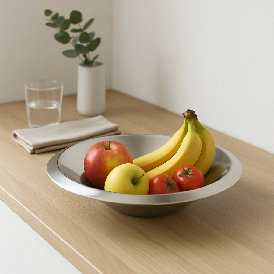 Miska stalowa srebrna 30 cm 1,5 l