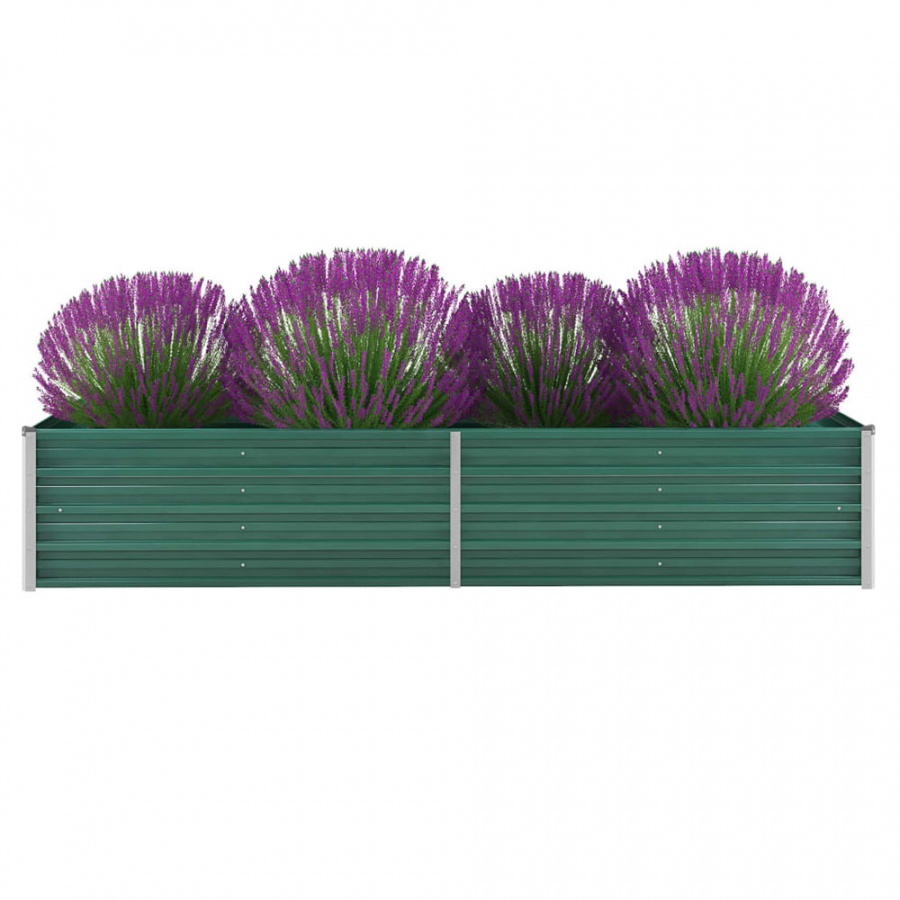 Donica ogrodowa z galwanizowanej stali, 240x80x45 cm, zielona