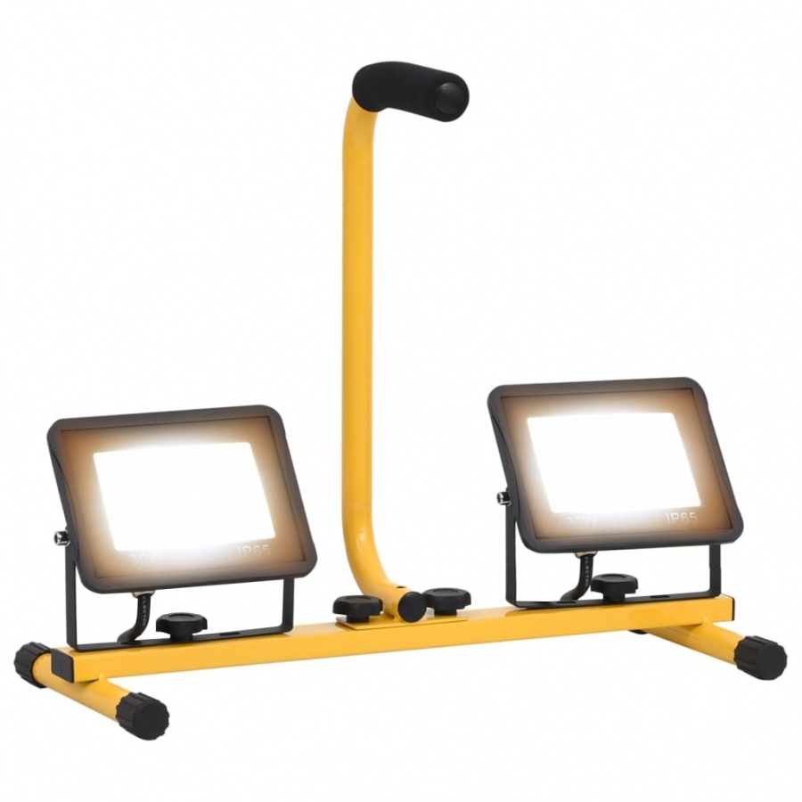 Reflektor led z uchwytem, 2x30 w, ciepłe białe światło