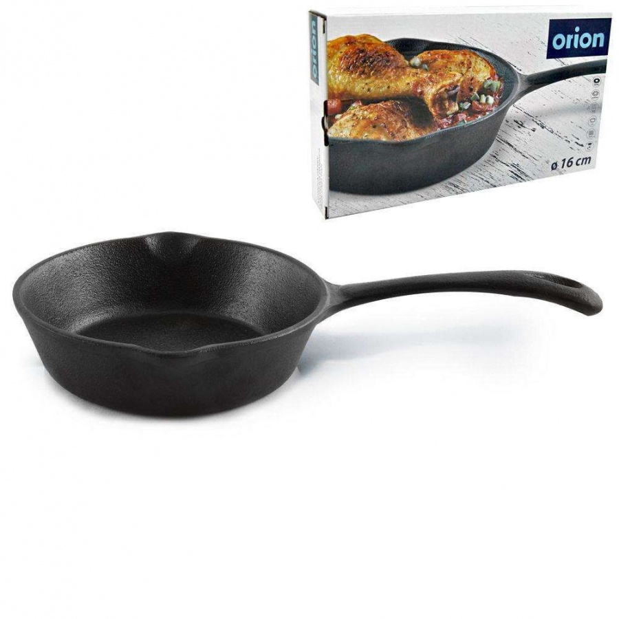 Patelnia żeliwna okrągła talerz żeliwny 16 cm indukcja gaz