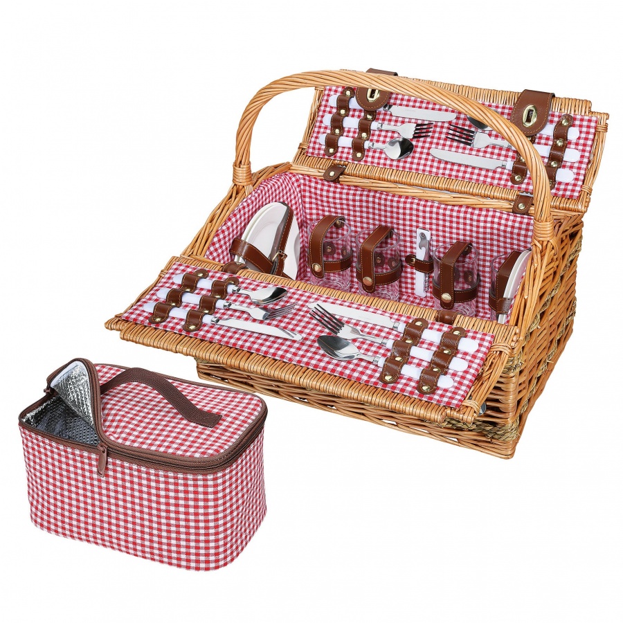 kosz piknikowy, dla 4 os., 46 x 31 x 41 cm