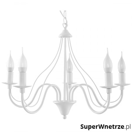 Lampa wisząca Sollux Lighting Minerwa5 biała