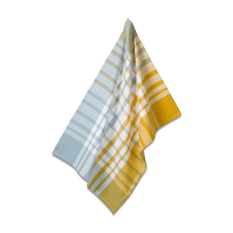 ściereczka kuchenna, 100% bawełna, 70 x 50 cm, żółto-błękitna, krata