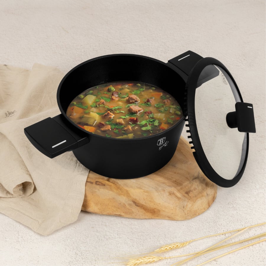 Garnek z pokrywką 20cm | BerlingerHaus BH-8187 Matte Black