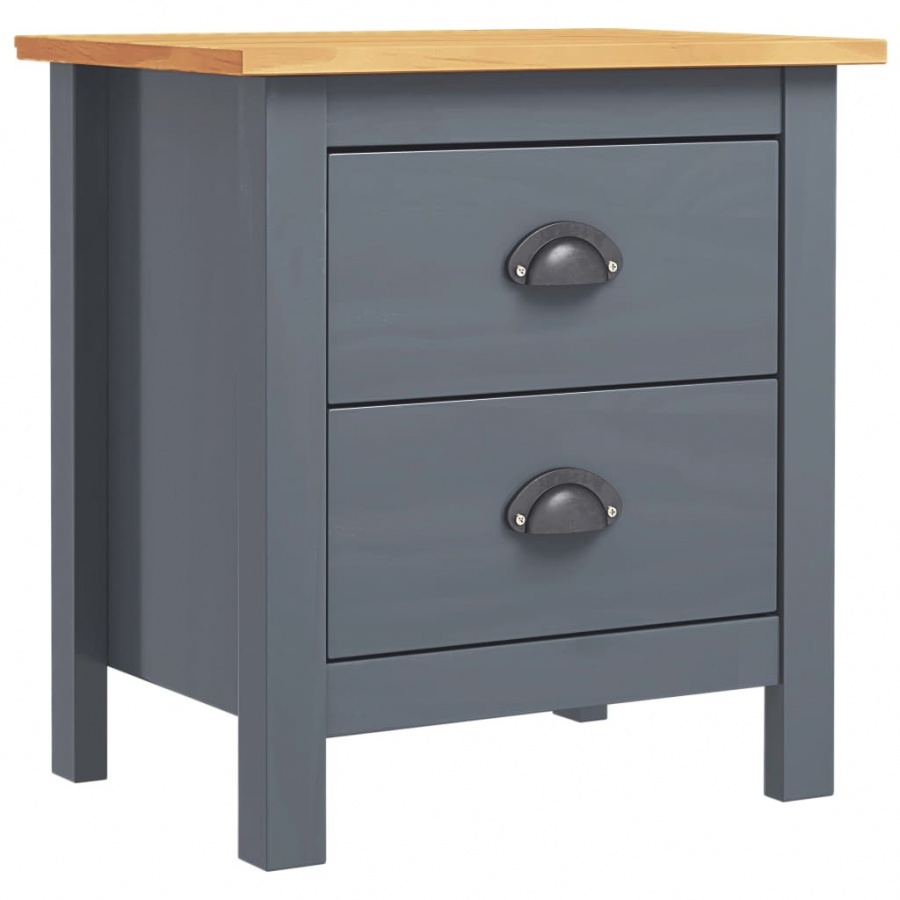 Szafka nocna Hill Range, szara, 46x35x49,5 cm, drewno sosnowe