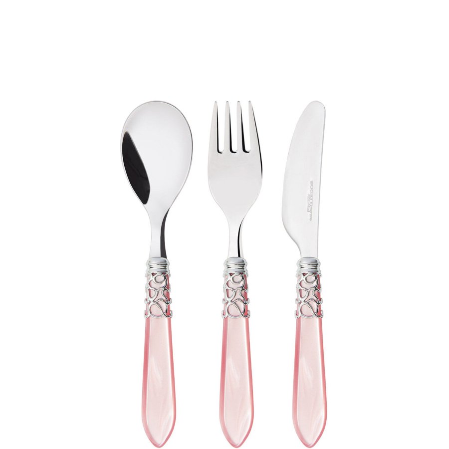 Melodia - zestaw sztućców dla dziecka - różowy