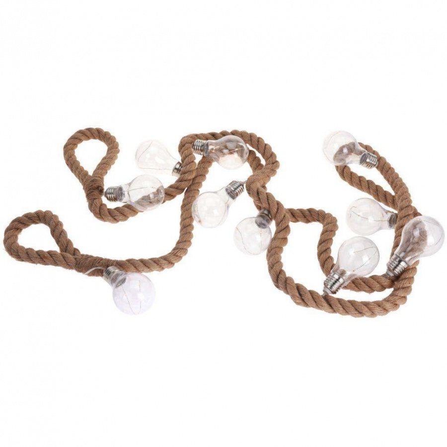 Lampki, girlanda na sznurze, sznurku, parcianym, 10 żarówek, 3 m