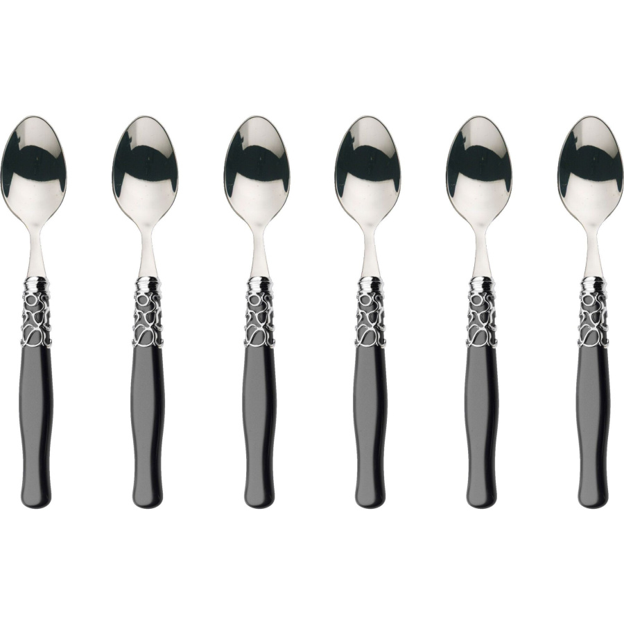 Selene czarny - zestaw 6 łyżeczek do kawy w pudełku