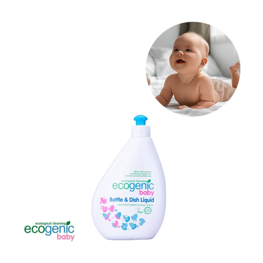 Ecogenic Baby, Płyn do mycia butelek, smoczków i zabawek, bezzapachowy, 500 ml