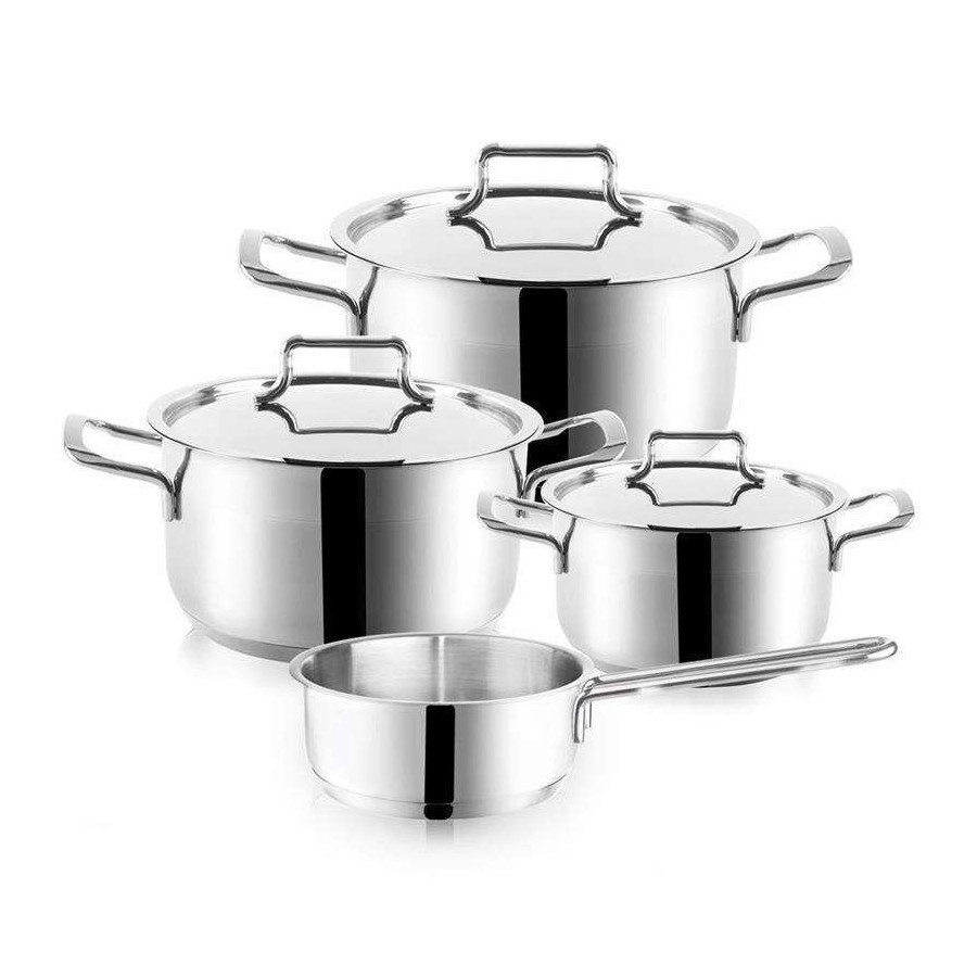 Zestaw garnków garnki stalowe 18/10 PREMIUM 7 el.