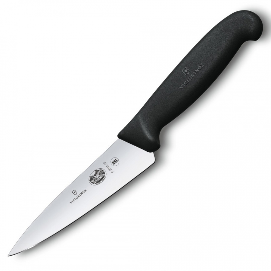 Victorinox - fibrox - nóż kuchenny - gładkie ostrze - 12 cm - czarny