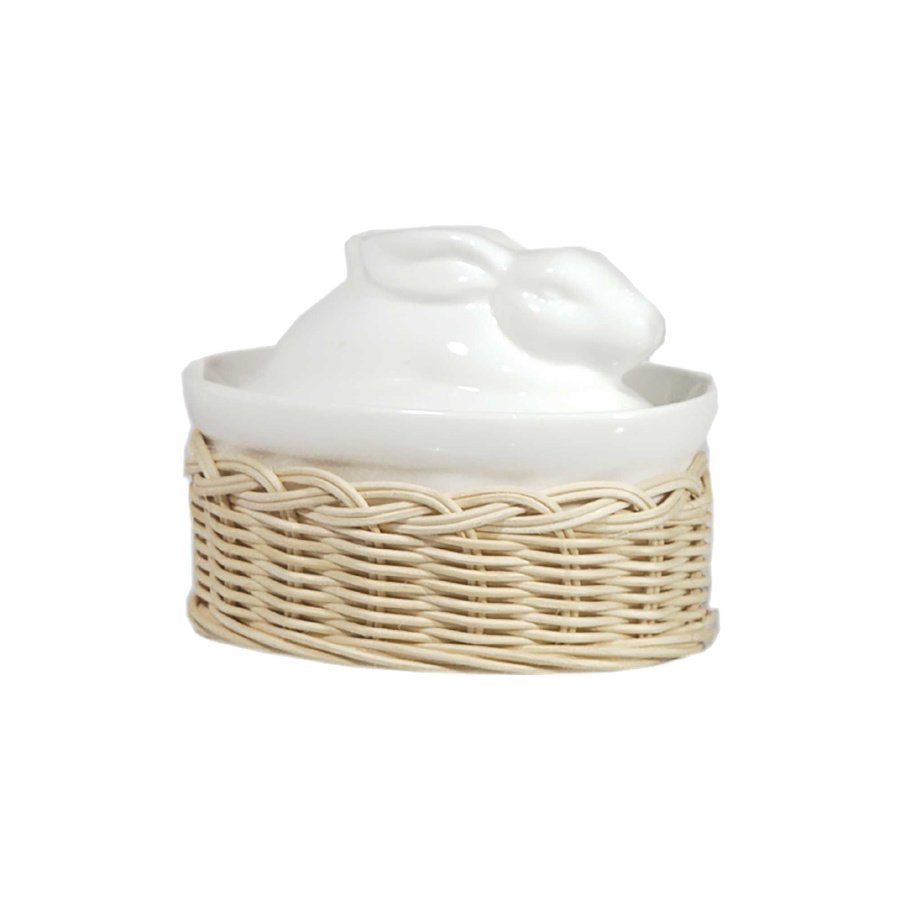 Wiklinowy kosz na naczynie do zapiekania midollino królik - brązowy, 10 x 7 cm