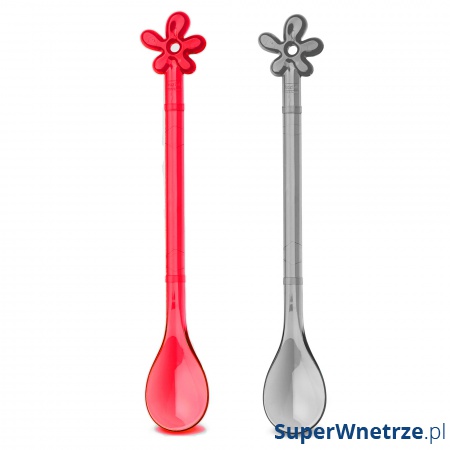 Łyżeczki Koziol Happy Spoons April XL 2 szt. szara i pomarańczowo-czerwona