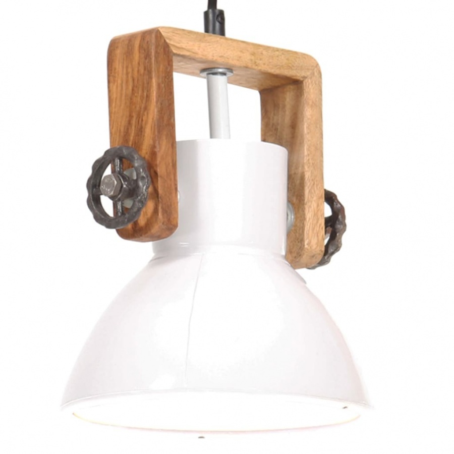 Industrialna lampa wisząca, 25 W, biała, okrągła, 19 cm, E27