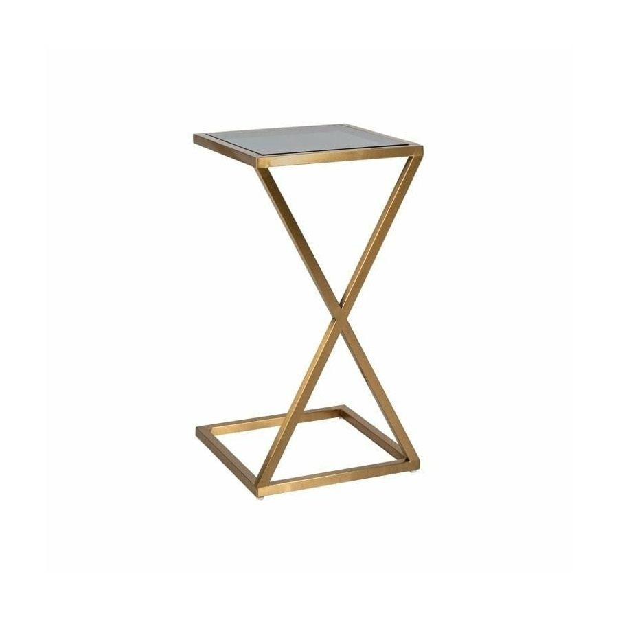 Richmond stolik paramount złoty - szkło, stal polerowana