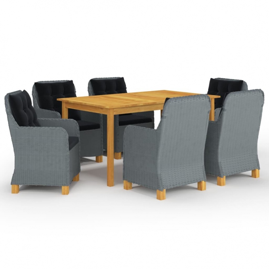 7-częściowy zestaw mebli ogrodowych, jasnoszary