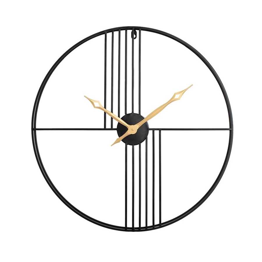 Kare zegar strings 60 czarno-złoty