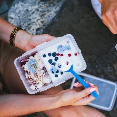 Pojemnik na żywność dzielony 980ml Foodie Push Push biały 26551