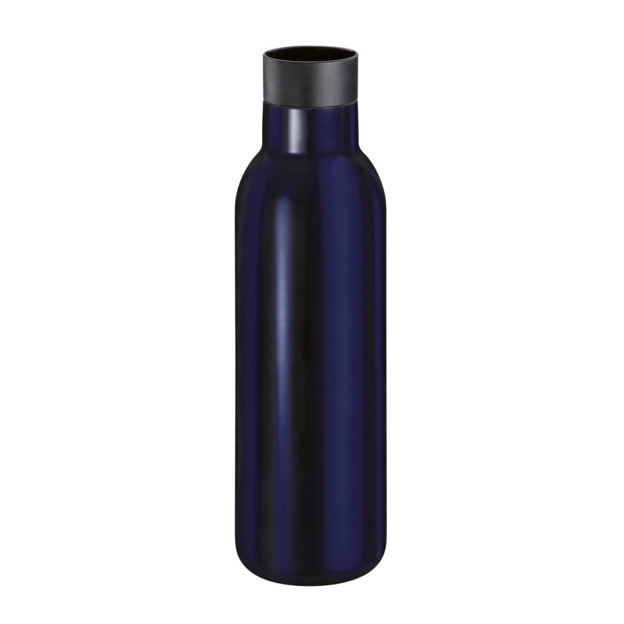 Butelka termiczna, stal nierdzewna, 0,45 l, śred. 7 x 23 cm, ciemnoniebieska