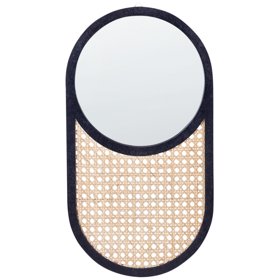 Lustro ścienne baleal 30 cm 56 cm rattan naturalny