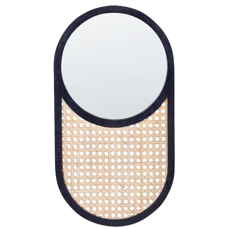 Lustro ścienne baleal 30 cm 56 cm rattan naturalny