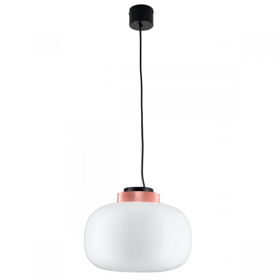 Lampa wisząca boom led biało miedziana 35 cm